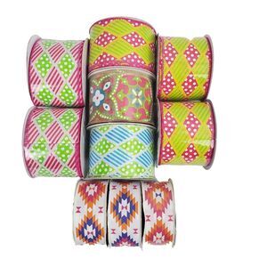 Premium Ribbon Lot 10 Adult's Spring Craft Making/Wreaths Vibrant Wired New